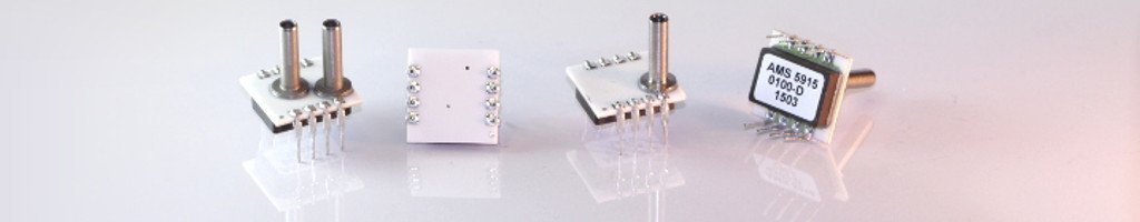 Verschiedene Typen der digitalen OEM Drucksensorserie AMS 5915 mit I2C Ausgang.